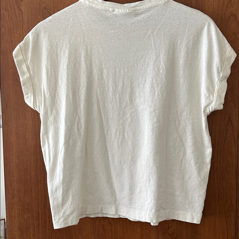 Frank And Oak Cream Short Sleeve Tee - Picture 4 of 5